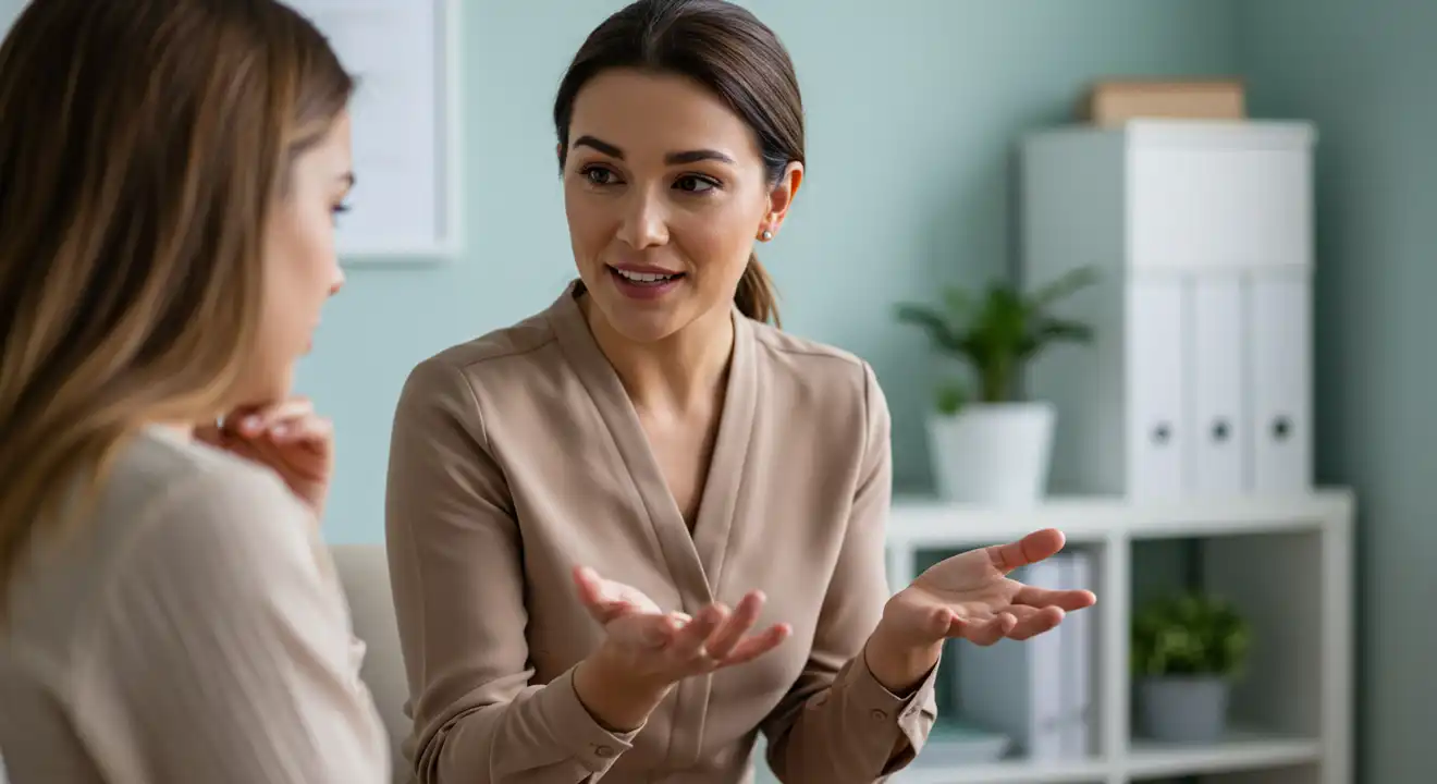 A psychologist providing professional guidance to a person experiencing anxiety and depression.