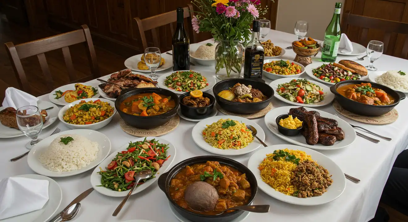South African wedding cuisine often features hearty, culturally diverse dishes