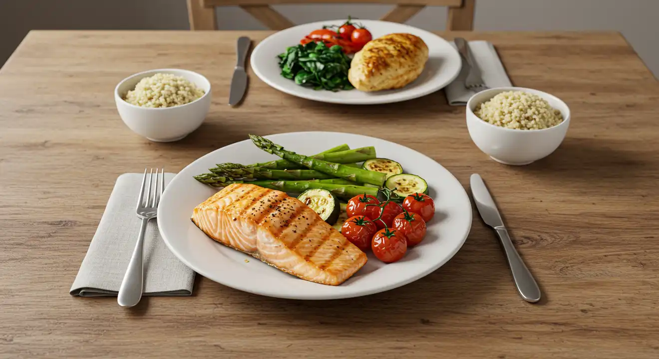 A visually appealing meal, emphasizing healthy and fresh ingredients.