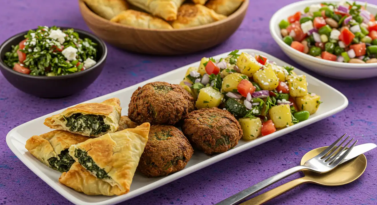 Mediterranean Cuisine for a Holi celebration with a Mediterranean twist, consider dishes like Lebanese spinach pies (Fatayer), or Greek potato salad, zucchini fritters, all featuring fresh ingredients and vibrant flavors