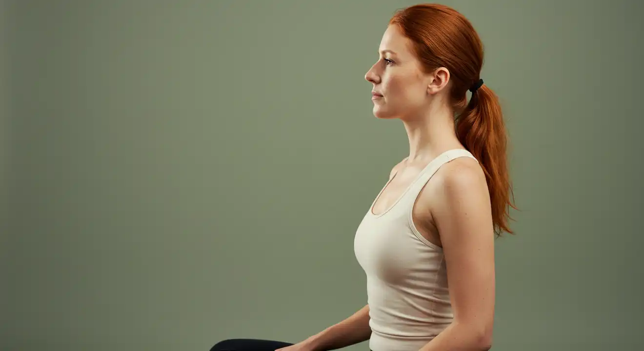 Individual engaged in calming breathing and relaxation practices.