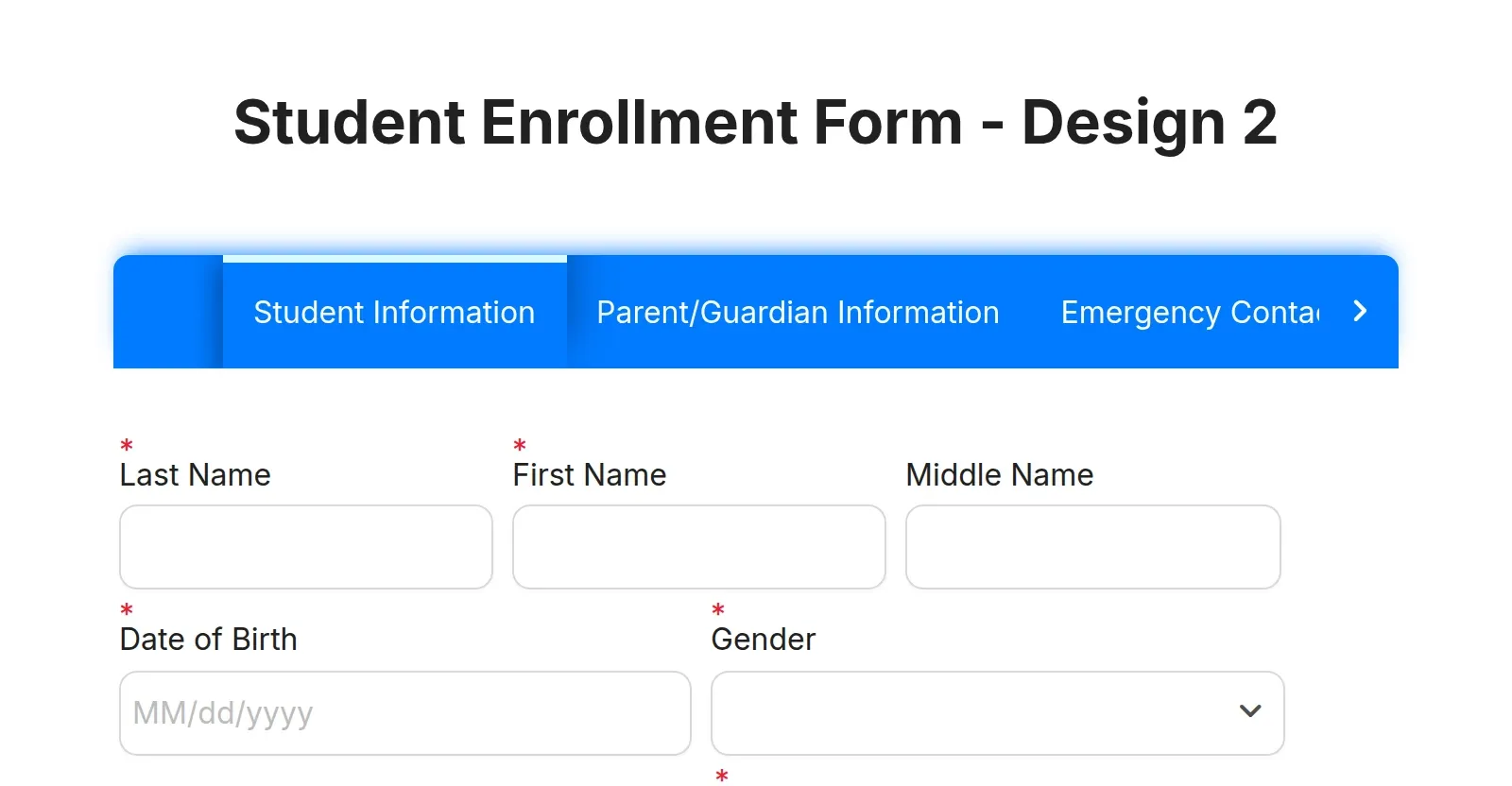 Student Enrollment Form - 2